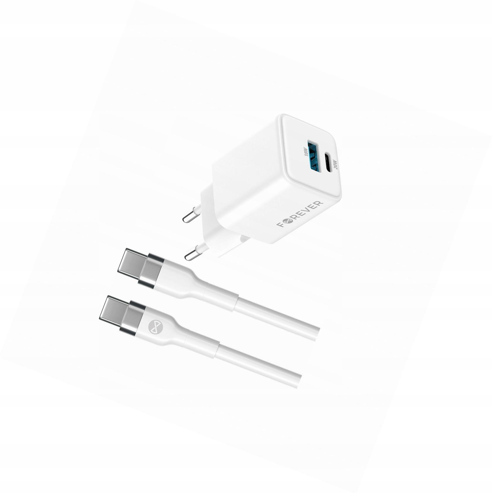 Szybka ładowarka GaN 20W 2 wejścia Usb i Usb-c z kablem do Nokia 7.2