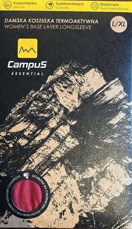 Damska Koszulka Bielizna Termoaktywna Campus Essential Czerwona L/XL