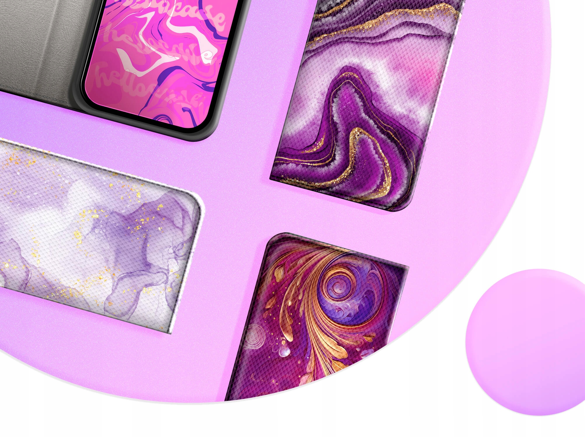 ETUI DO IPHONE 7 PLUS / 8 PLUS WZORY RÓŻOWY MARMUR PURPURA RÓŻ CASE +SZKŁO Materiał skóra ekologiczna