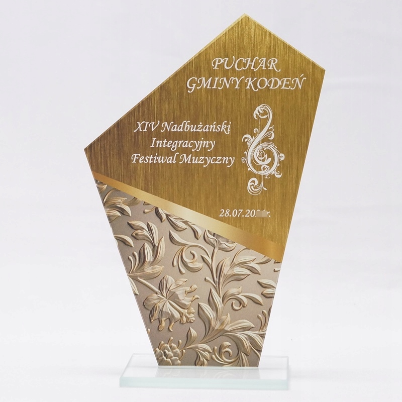 tania Statuetka szklana Z NADRUKIEM NA SZKLE 20cm Materiał szkło