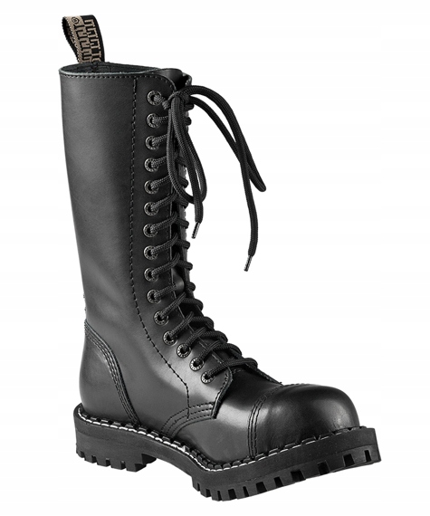 Steel długie Glany Steel Black (15 dziurek) r. 44