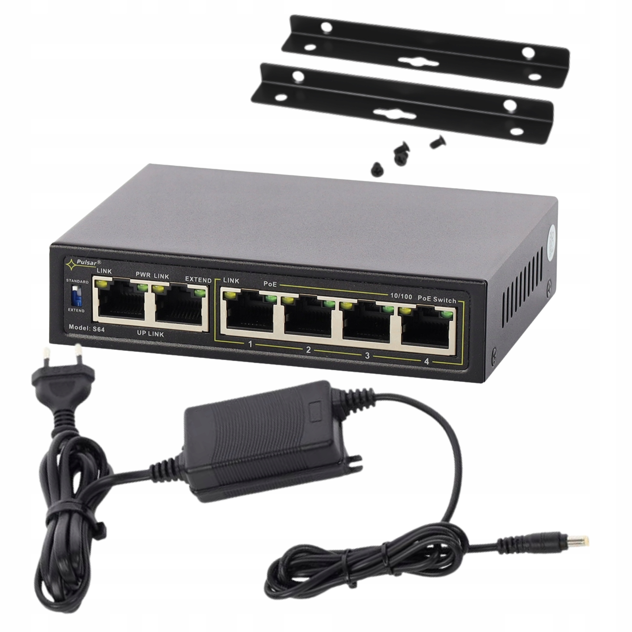 Switch PoE Pulsar 6-portowy S64-40W do 4 kamer Ip