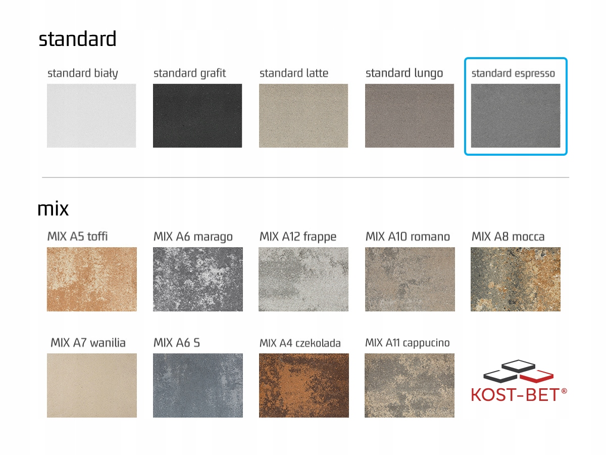 Daszek ogrodzeniowy gładki KOST- BET 50P 500x200x50 ESPRESSO Producent Kost-bet