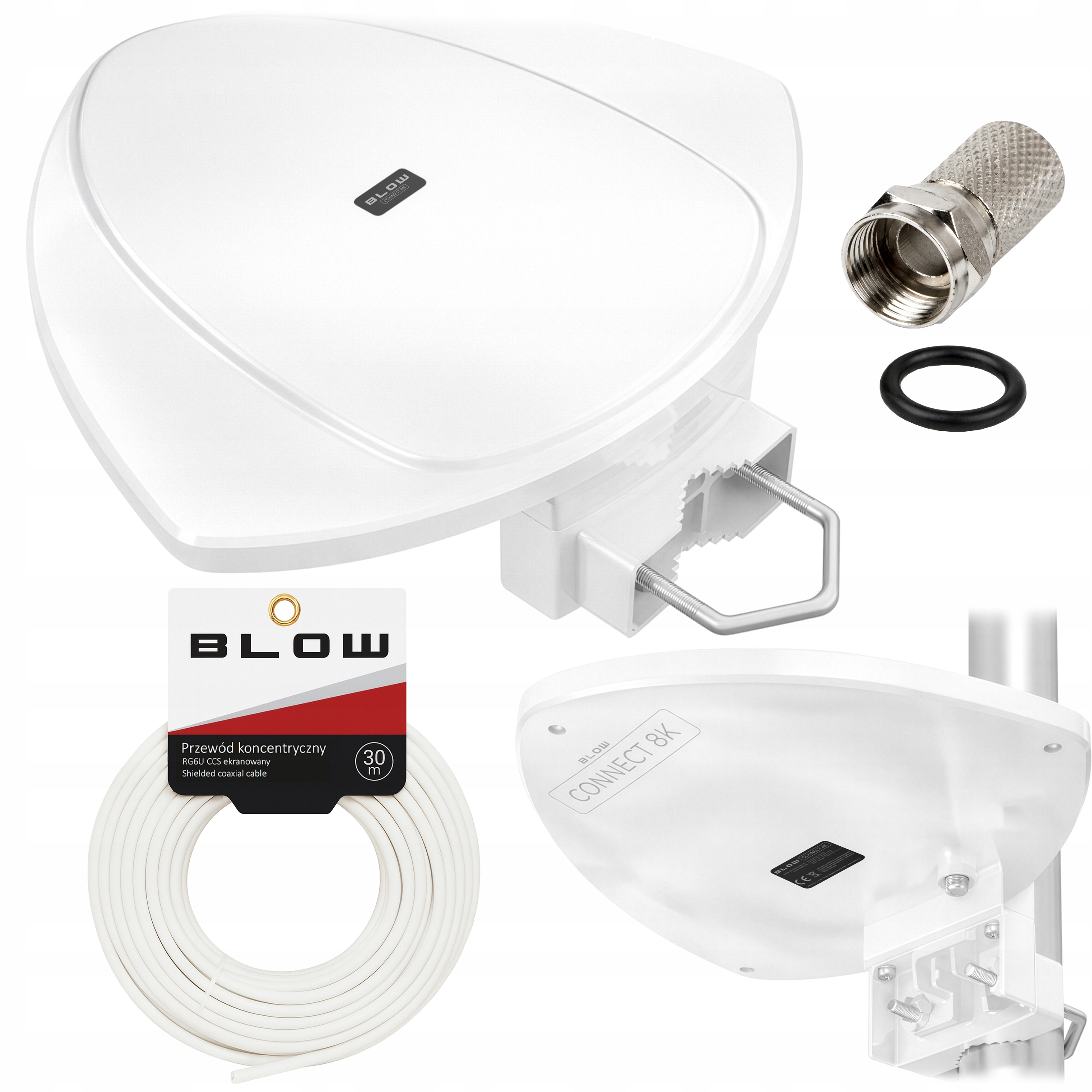 Venkovní Pozemní Anténa DVB-T2 Aktivní 4K Fhd Tv Filtr Konektor Kabel