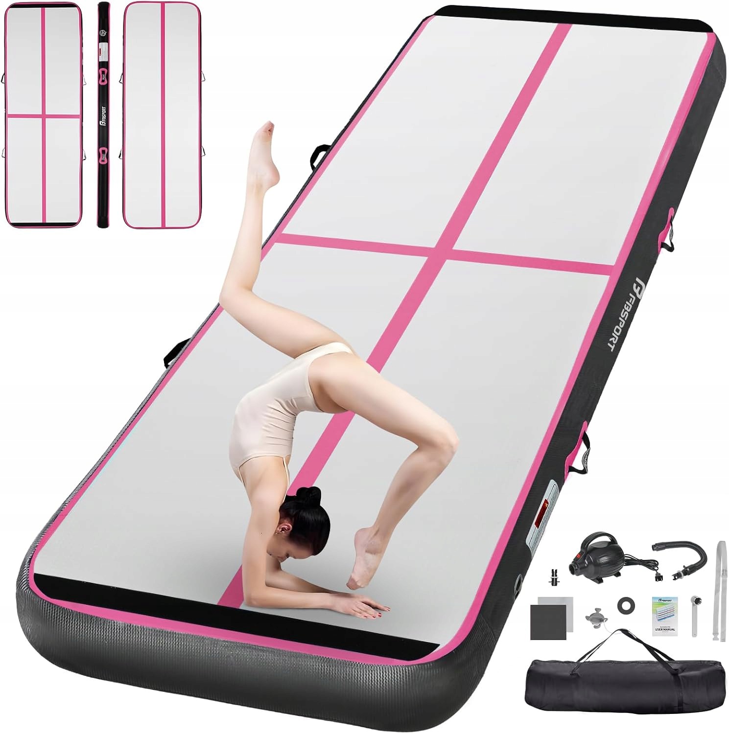 Airtrack Mata Treningowa Gimnastyczna Pvc 300x100x10cm Z Pompką