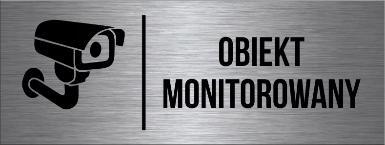 TABLICZKA Obiekt Monitorowany Aluminium Piktogram, Kamera, Monitoring