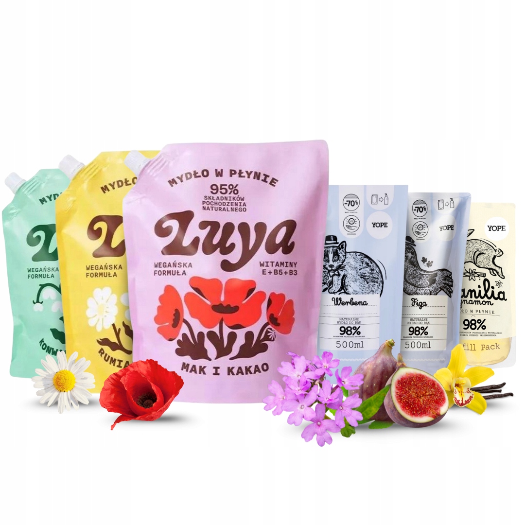 Yope Luya Refill Hydratační tekuté mýdlo Figa Mak Mix vůní 6 ks