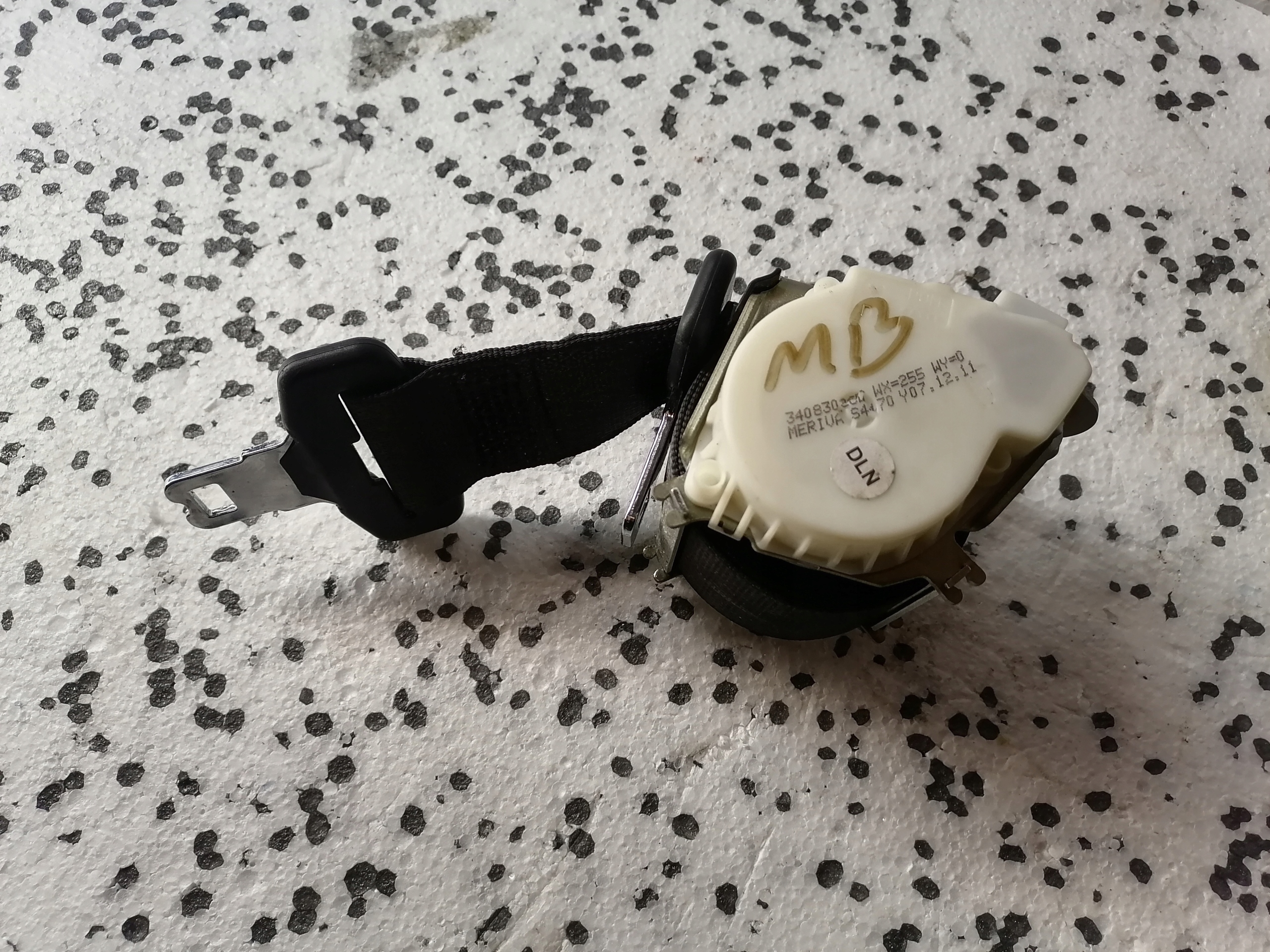 rear panel seat belt OPEL MERIVA B