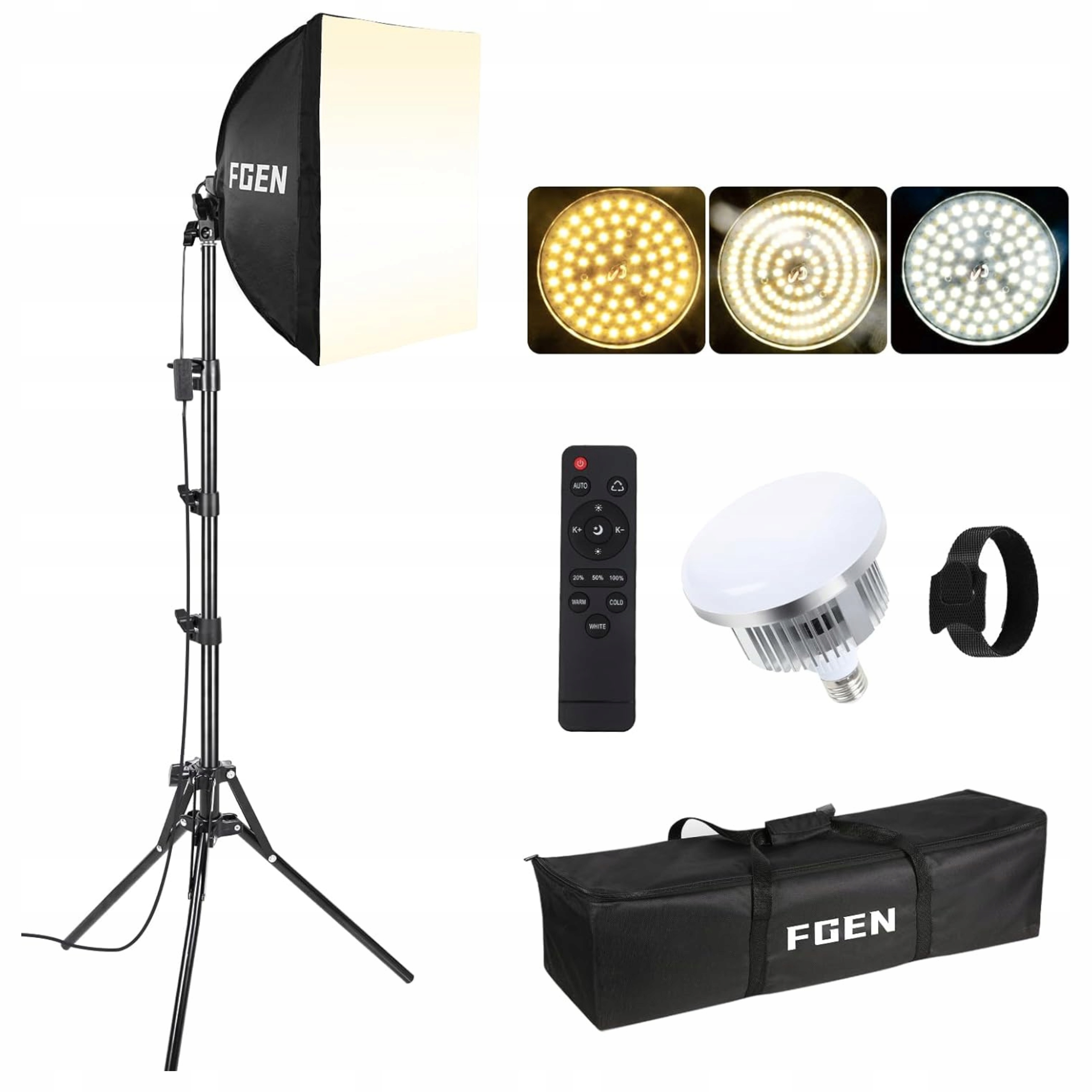 Softbox Sada Led lampy 85W Stativ Pilot 40x40 cm pro fotografování při streamování