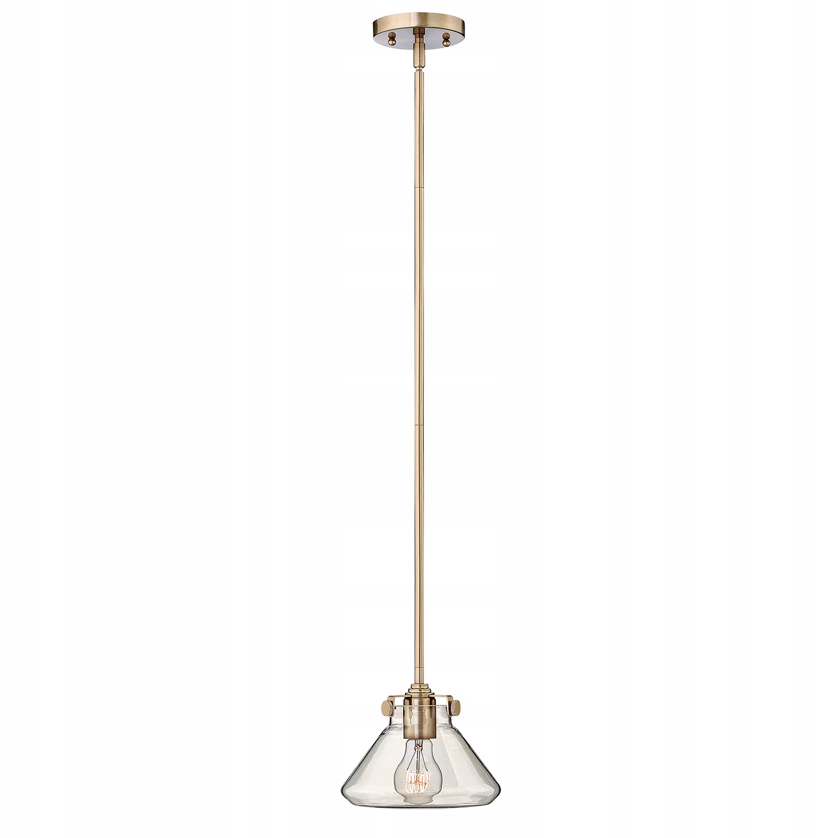 Industriálna závesná lampa so skleneným tienidlom nad ostrovček, stôl 20 cm Hinkley