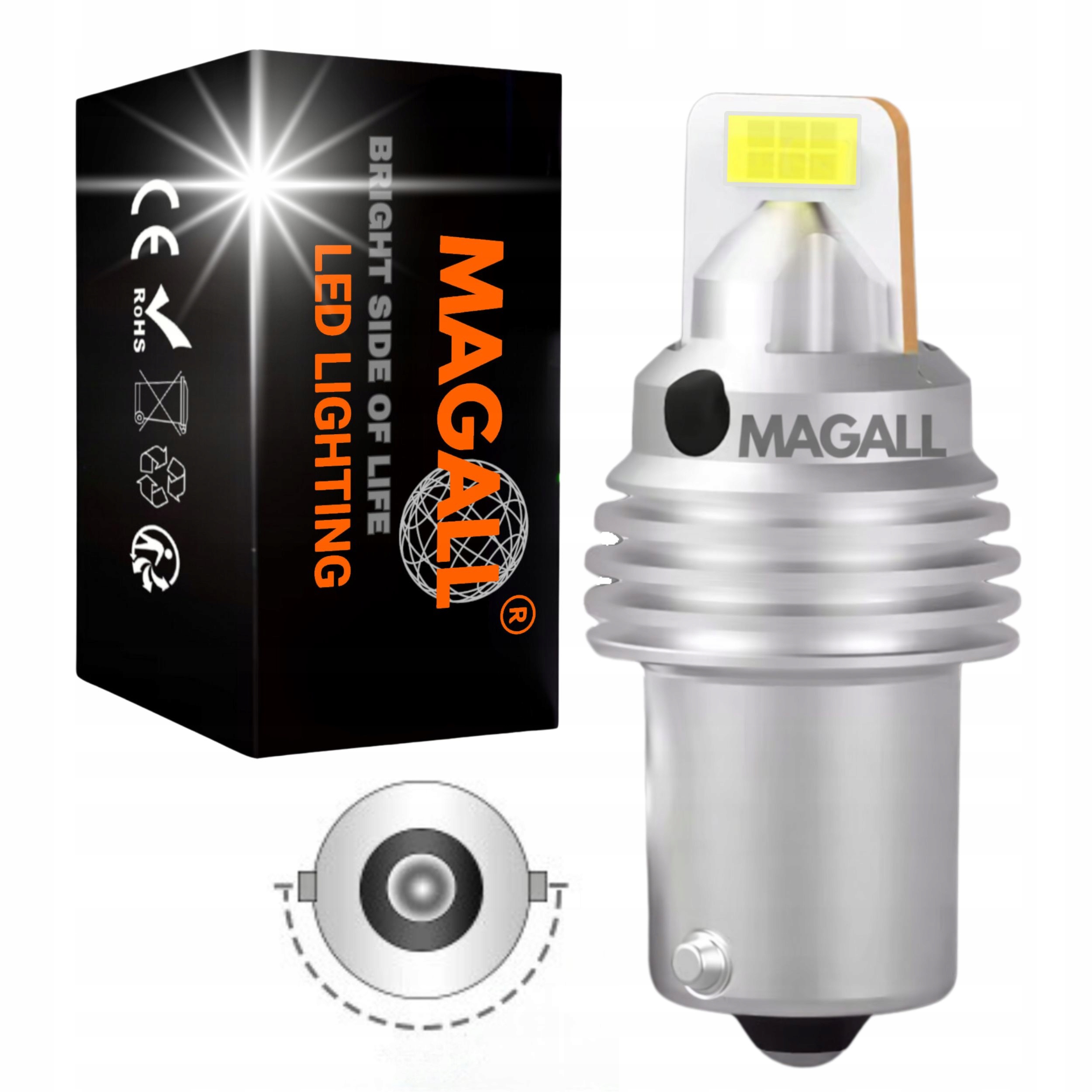Żarówka Led P21W BA15S 1156 Magall 800lm Biała Mocna Drl Wstecz 1szt