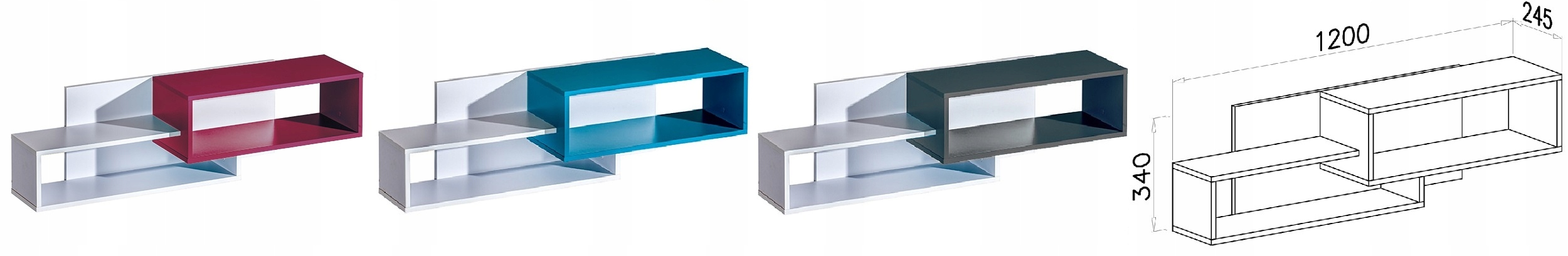 meblościanka zestaw biurko szafa komoda Trafiko 6 Kolor frontów biały