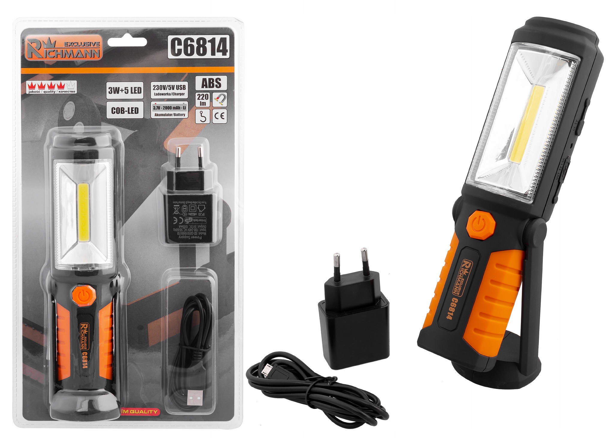 

Richmann Lampa Warsztatowa Led 3W 5 Led C6814 Aku