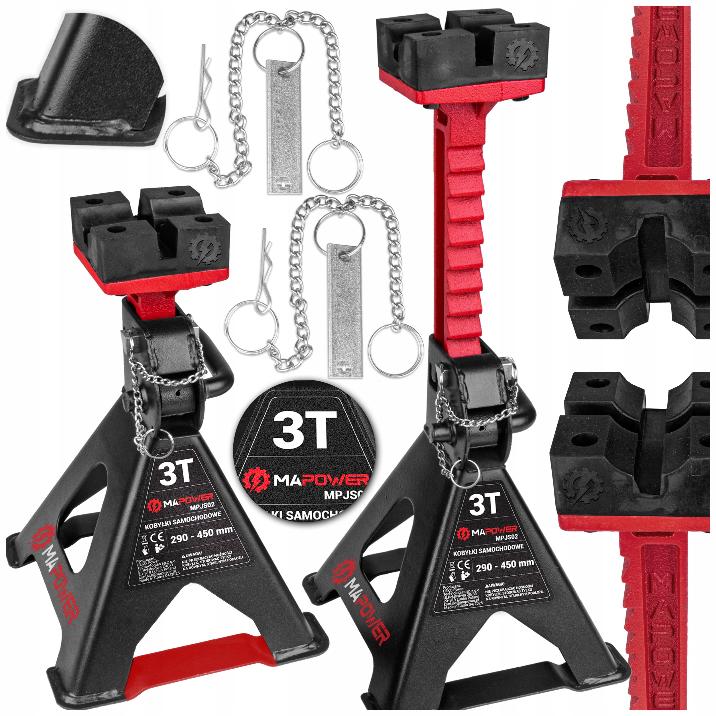 KOBYŁKI SAMOCHODOWE WARSZTATOWE PODSTAWKI POD SAMOCHÓD BLOKADA [3T] 2 SZT