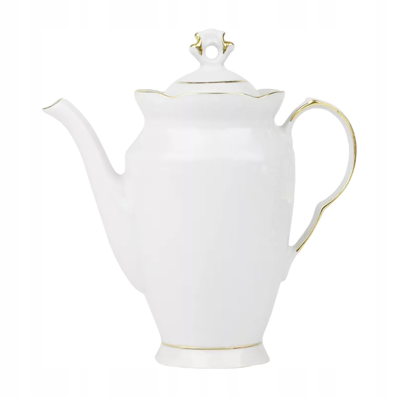 Imbryk porcelanowy IRENA złoty pasek 850 ml