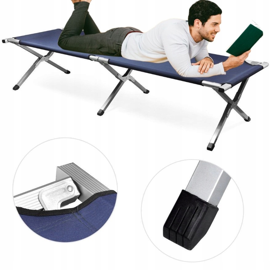 Składane Łóżko Turystyczne Kanadyjka Łóżko Polowe Kempingowe XXL 150 kg