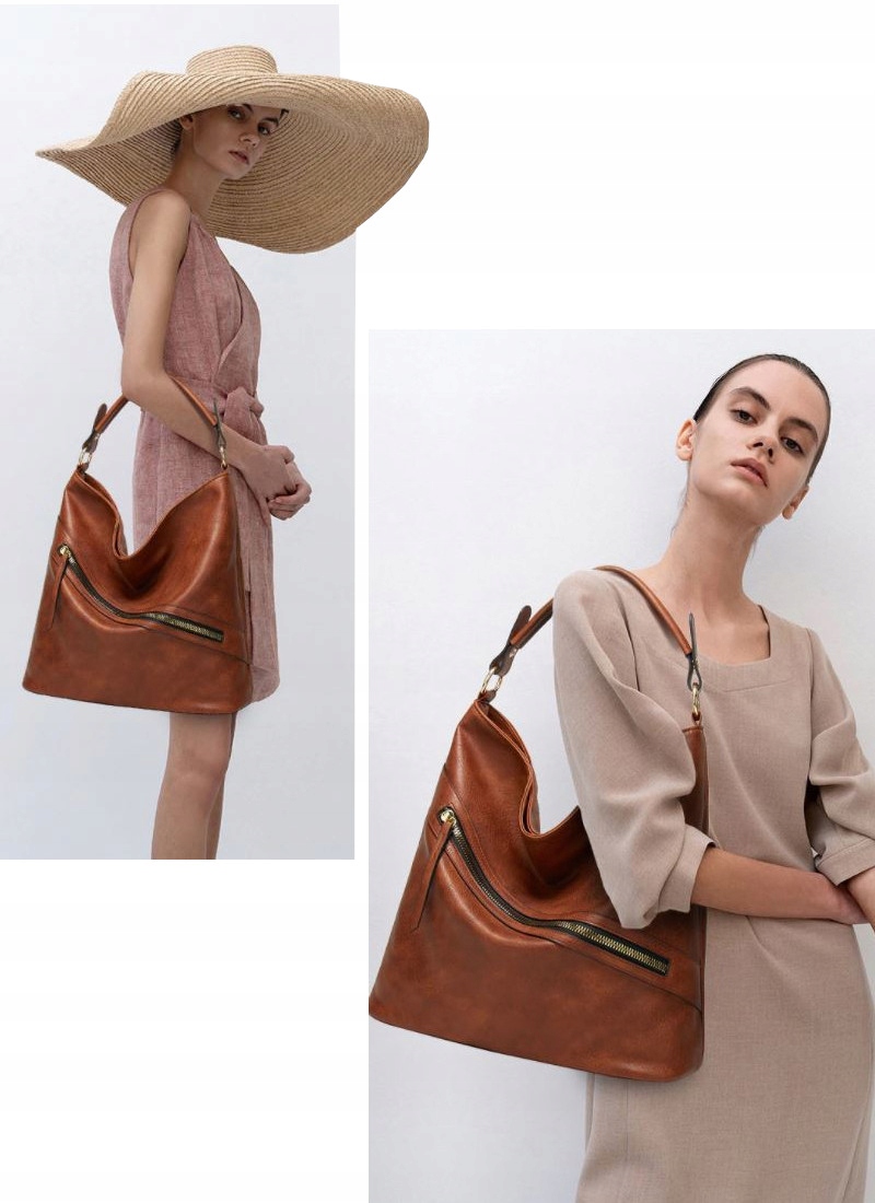 DUŻA TOREBKA DAMSKA A4 TORBA WOREK SHOPPERKA H301 Wysokość 35 cm