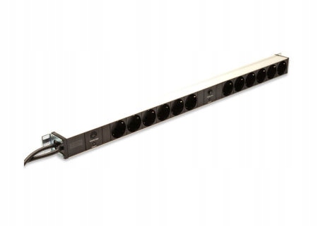 Listwa zasilająca 19" 12-gniazd pionowa 2 obwody 2m Digitus DN-95405