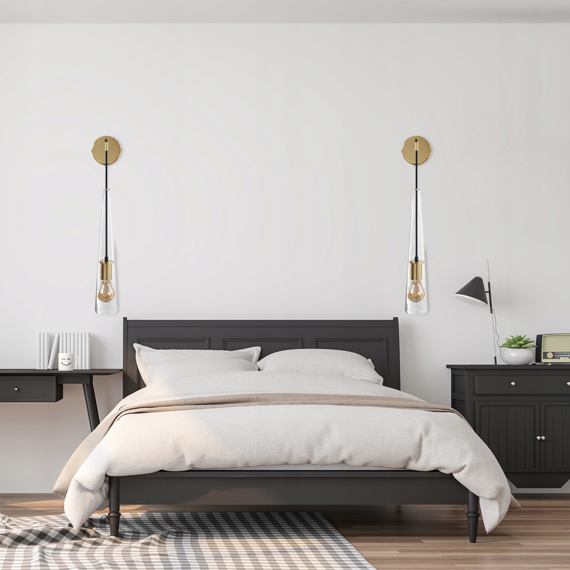 LAMPA ŚCIENNA KINKIET SZKLANY GOLD GLAMOUR GOLD Kolekcja Glamour