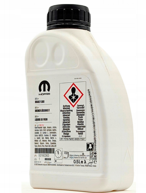 Płyn Hamulcowy DOT4+ 500ML Opel Mopar Oryginał 93160363 Oe
