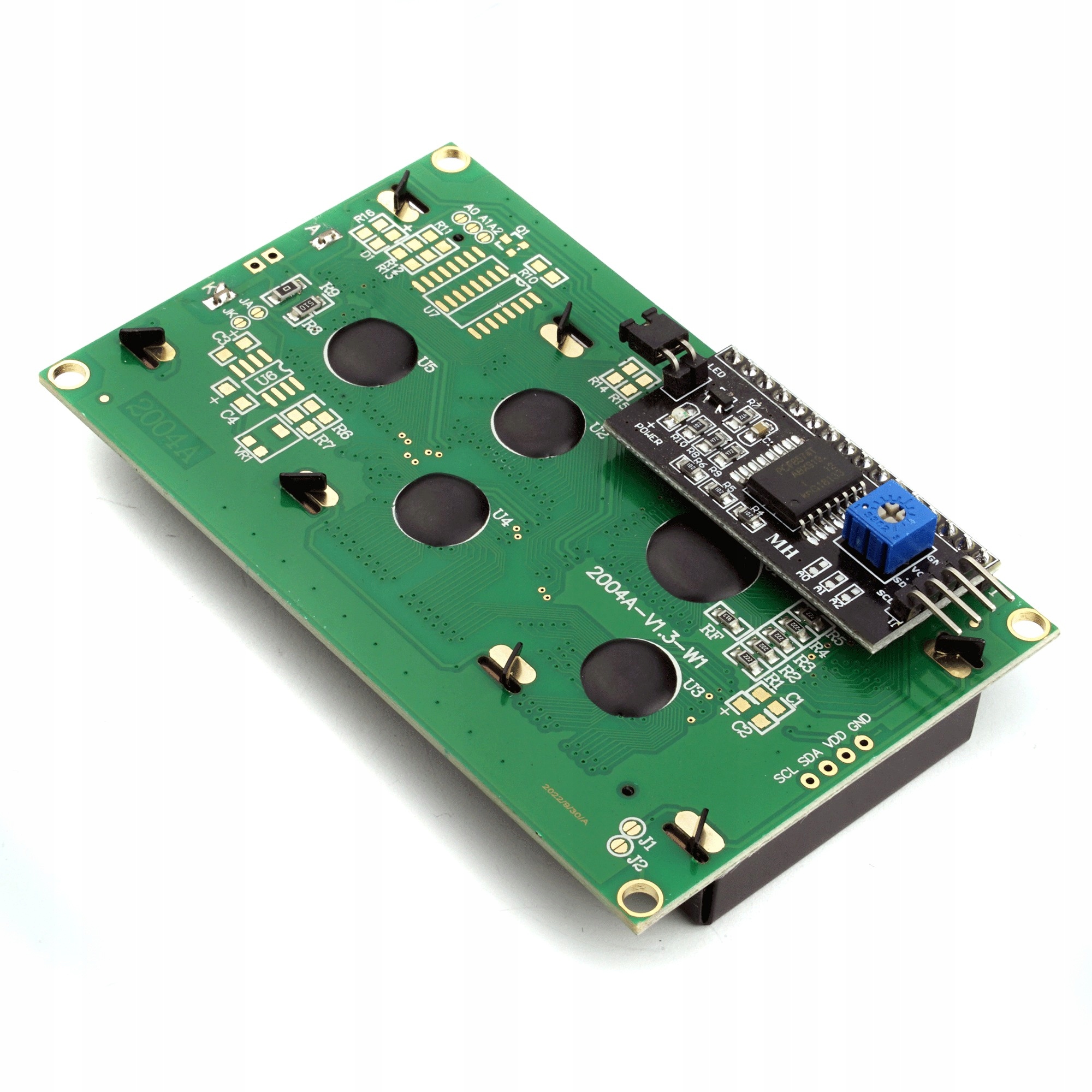 Wyświetlacz LCD 2004 z konwerterem I2C HD44780 zielony Rodzaj alfanumeryczny