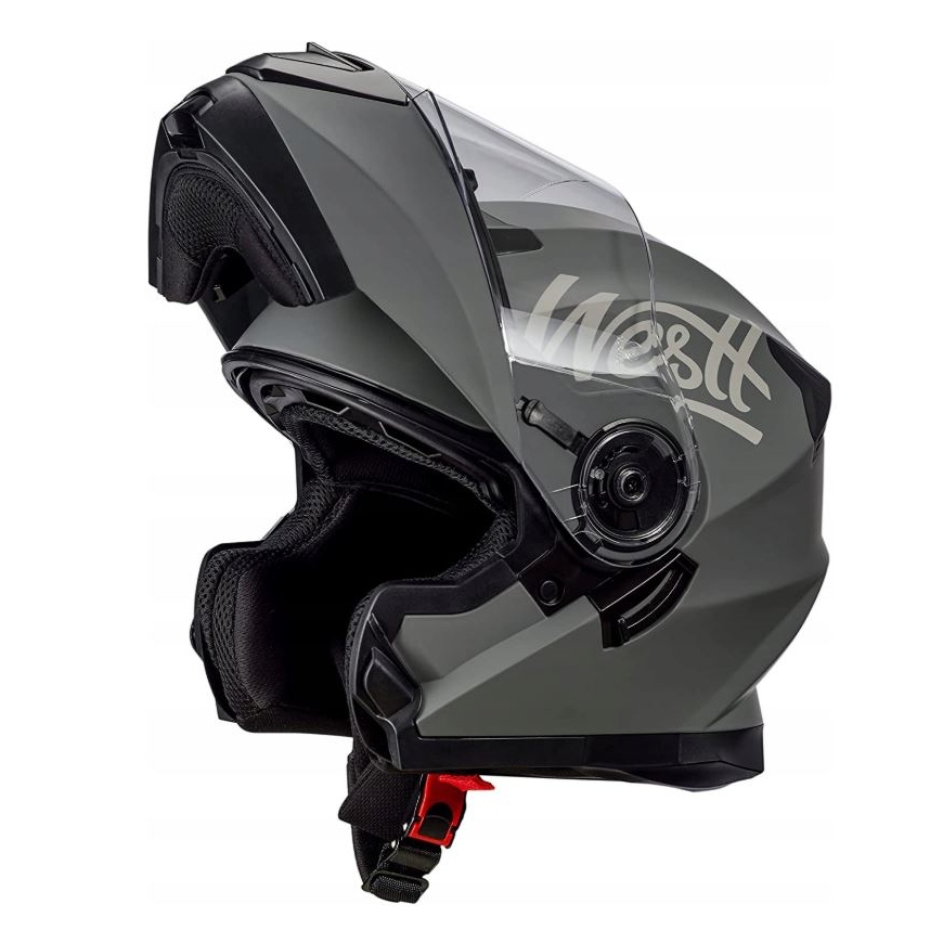 Motocyklová prilba Westt otvorená šedá matná veľkosť XL 60-61CM