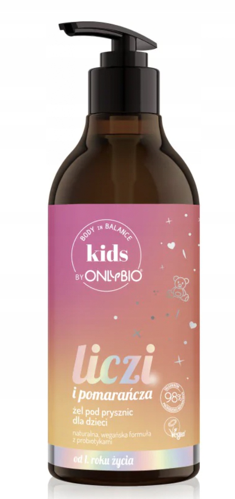 

Onlybio Kids Żel pod prysznic liczi i pomarańcza