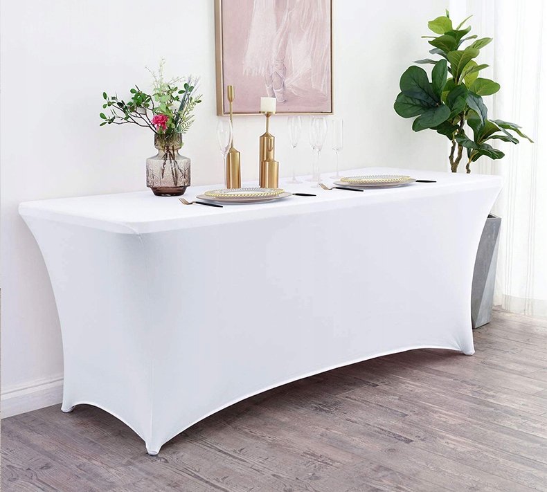 OBRUS ELASTYCZNY na stół 120cm POKROWIEC SPANDEX Kolor biały