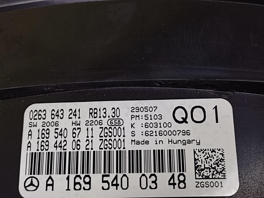 MERCEDES B class W245 1.5 dials A1695400348