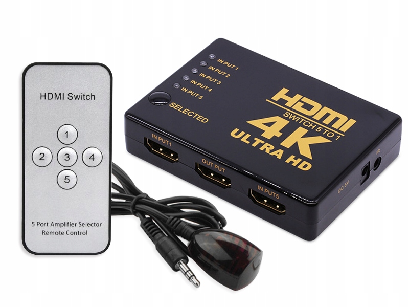 

Switch Rozdzielacz Hdmi 5 w 1 3D 4K*2K Hdcp +pilot