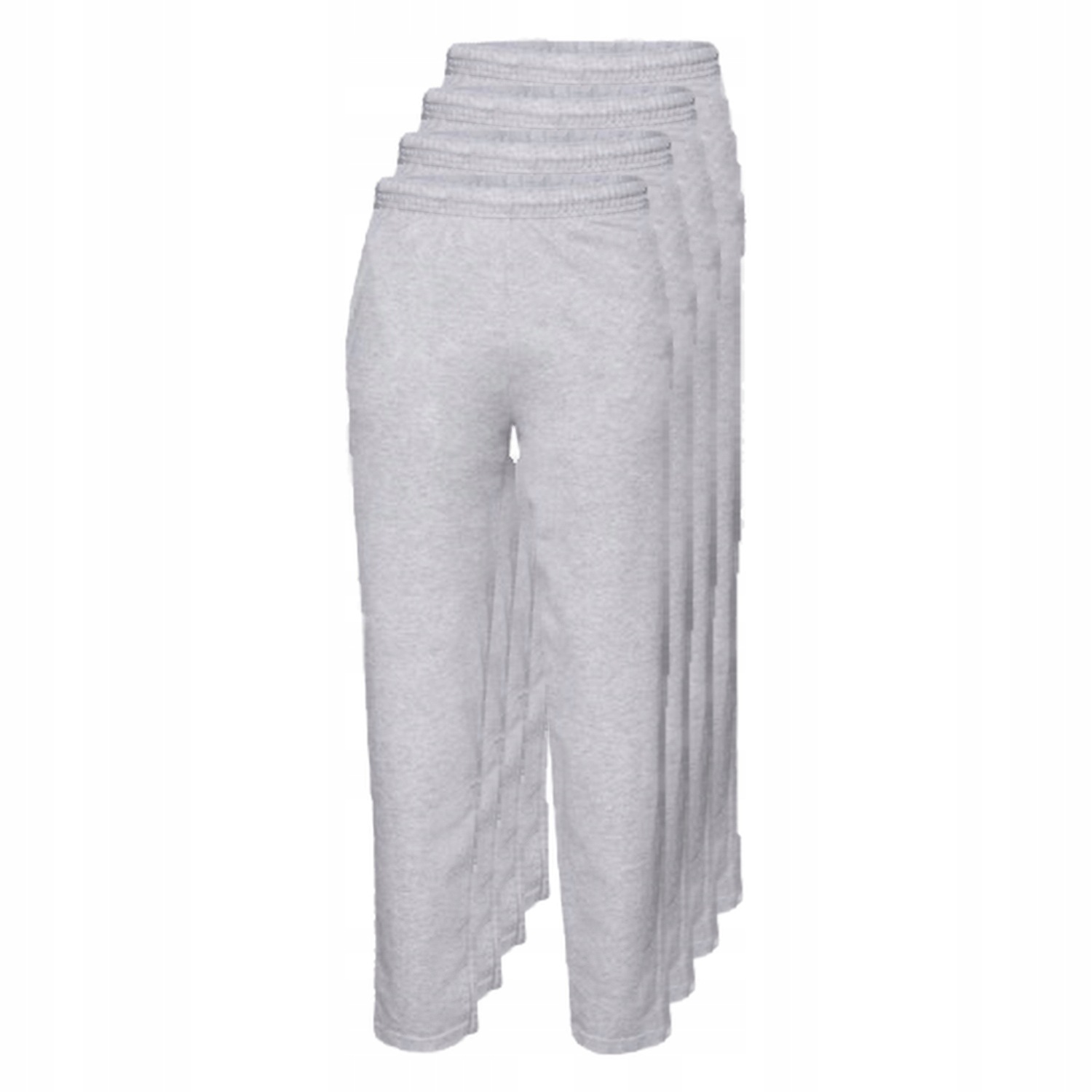 4x Pánské lehké teplákové kalhoty Open Leg Fruit of the Loom Heather Grey XL