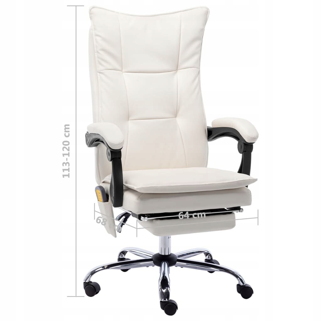 Stolička Lumarko Office s masážnou funkciou, krémová farba, hĺbka sedu 1 cm