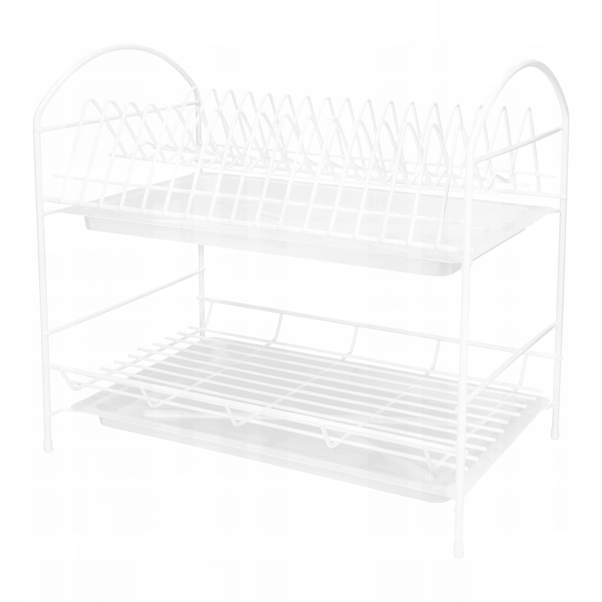 Suszarka Do Naczyń 2-POZIOMOWA 40CM Biała Z TACKą