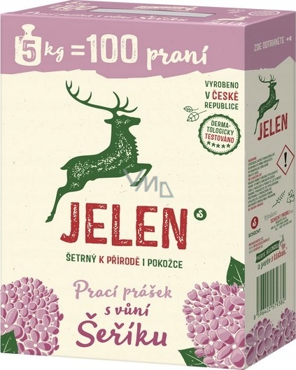 Levně Jelen Šeřík mýdlový prací prášek krabice 100 dávek 5 kg