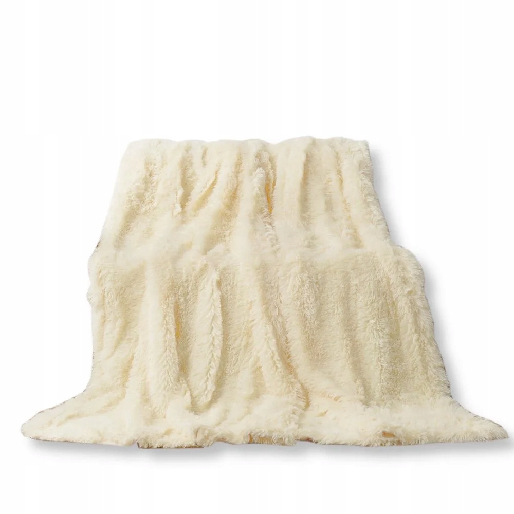 Narzuta Koc Włochacz Futrzak 160x200 Kremowy Rodzaj koc