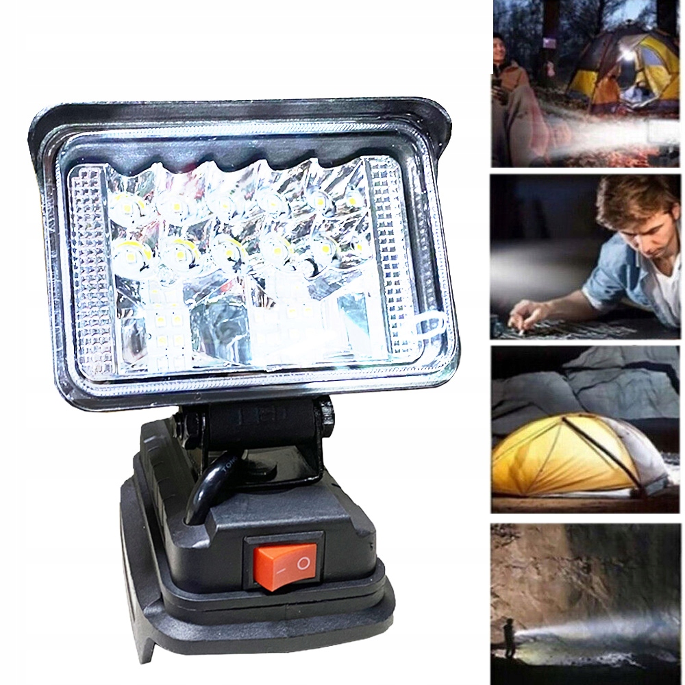 Lampa 3 cali mit 2USB Robocza Halogen Led Na Bateria Litowa Makita