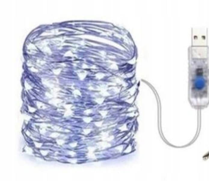 łańcuch świetlny USB 10 M BARWA ZIMNA Marka bez marki