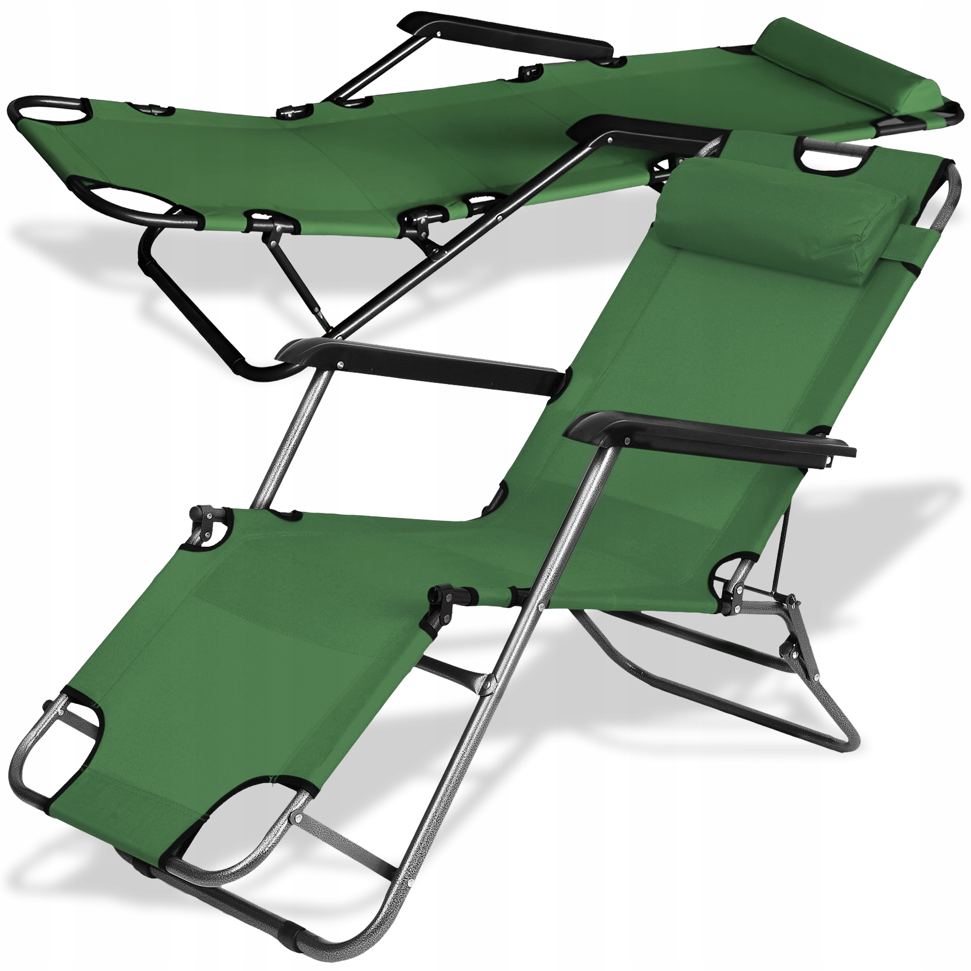 Leżak Ogrodowy Plażowy Fotel Składany Zero Gravity Turystyczny Krzesło 2w1