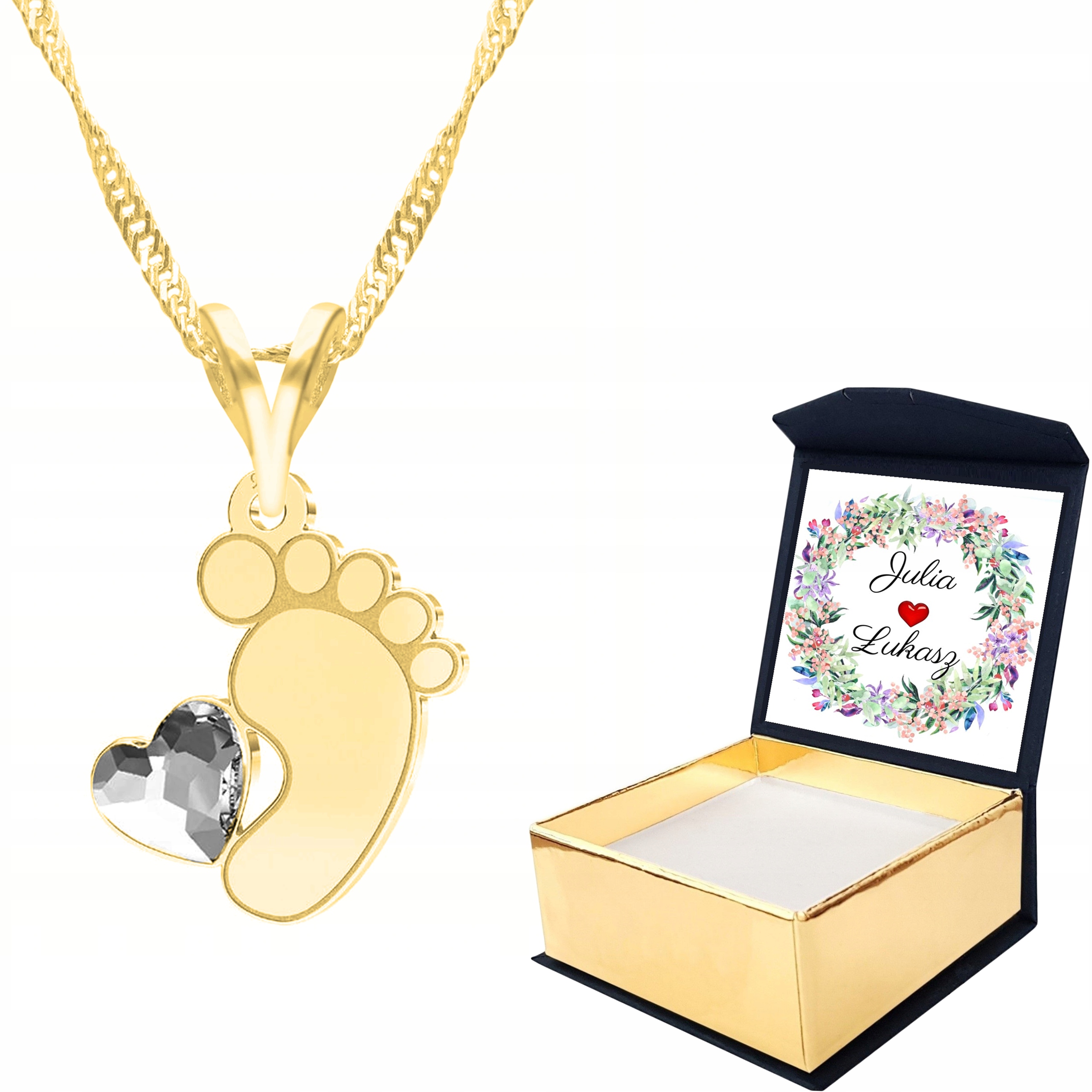 Zlatý náhrdelník Stopa Vlastní Potisk