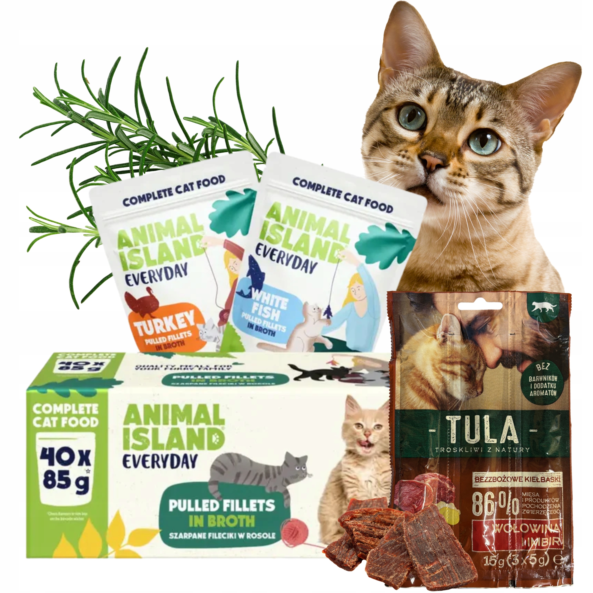 Karma dla kota mokra saszetka indyk ryba Animal Island 40x85g przysmak