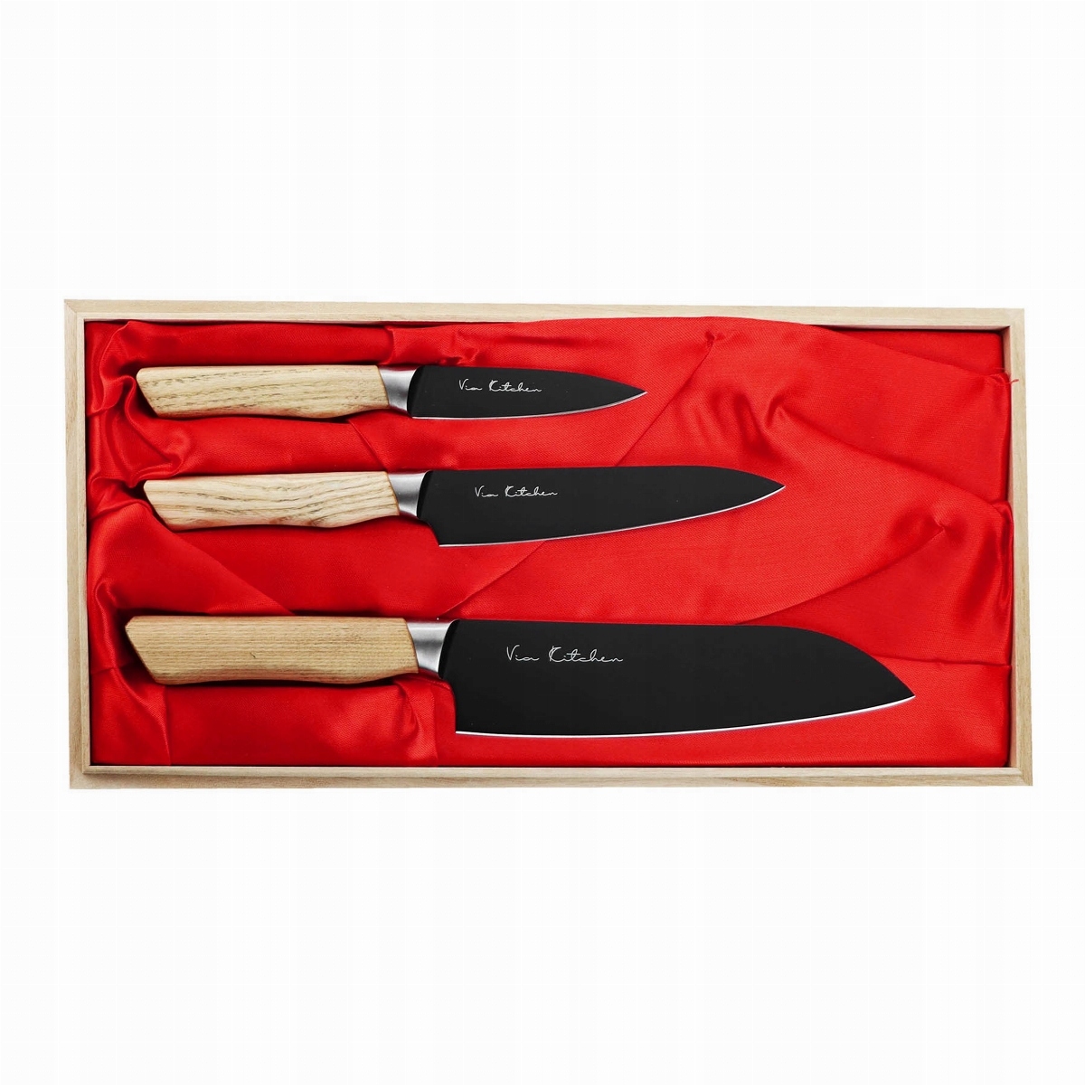 Satake Black Ash Sada 3 nožov v drevenej krabičke