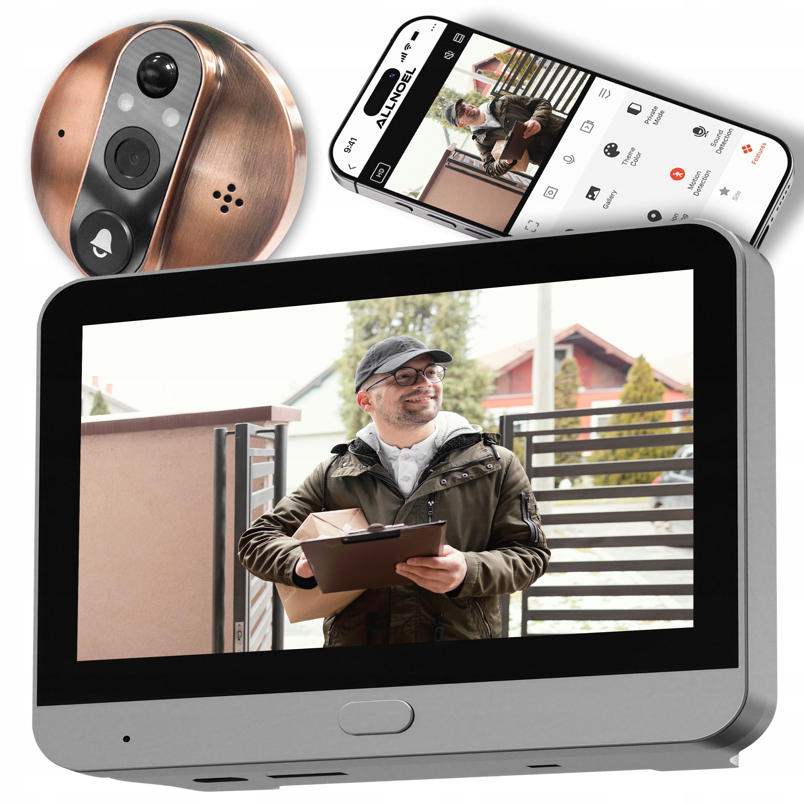 Kamera Judasz Full Hd Wifi Tuya Videovrátnik Nočný Režim 5000 mAH 167°