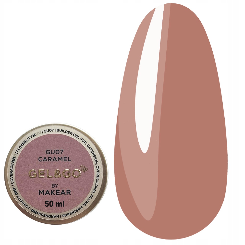 Stavební gel Makear Gel&Go Up GU07 Caramel 50 ml