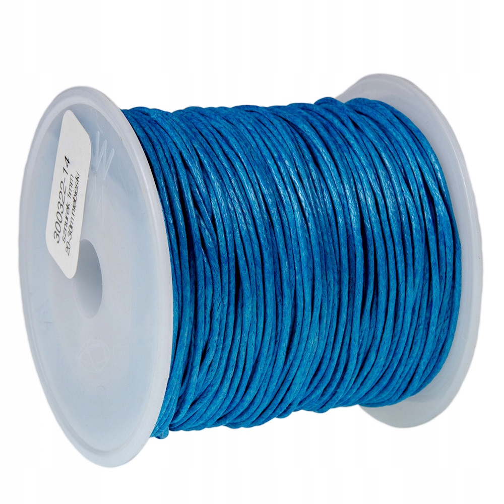 Sznurek bawełniany woskowany 1mm niebieski 20-30m