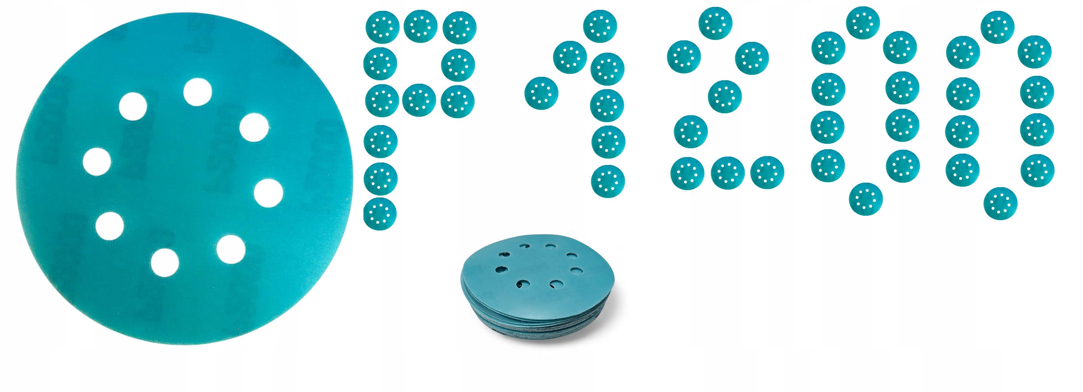 Vodní brusný papír Kruh 125 Na Suchý Zip P1200 100 Ks