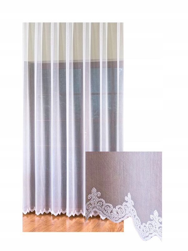 Záclona Jednoduchá elegantní s výšivkou Drak na žabky Tunel š.270x160