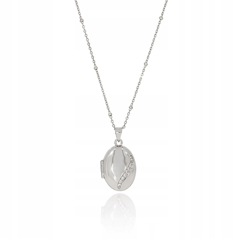 Naszyjnik srebrny medalion otwierany sekretnik na zdjęcie srebro 925