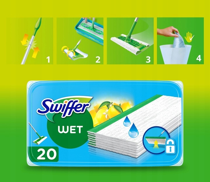 Swiffer Mokre Wkłady Chusteczki Do Podłóg 20szt Marka Swiffer