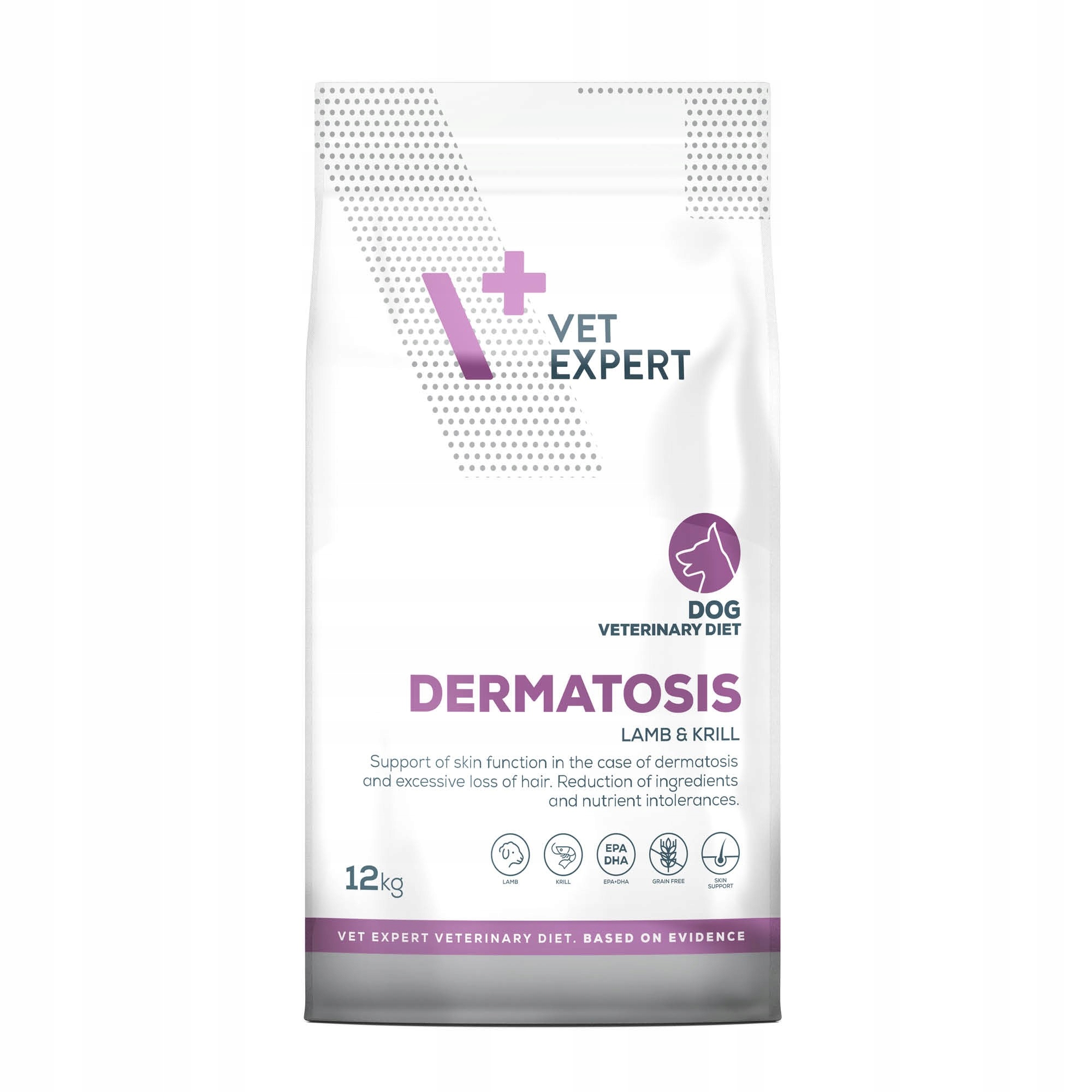 Levně VetExpert Veterinární dieta Derm Lamb & Krill 12 kg