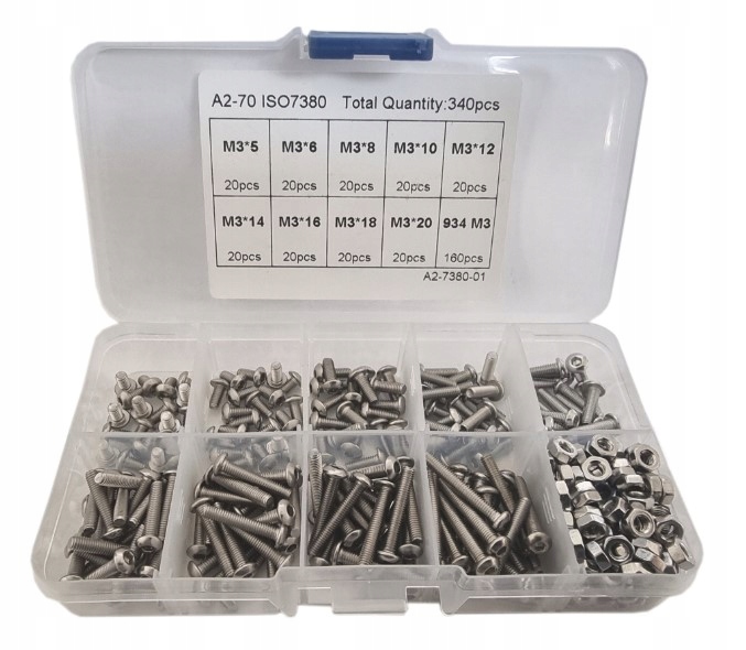 Zestaw śrubek imbusowych ampułkowych nakrętki